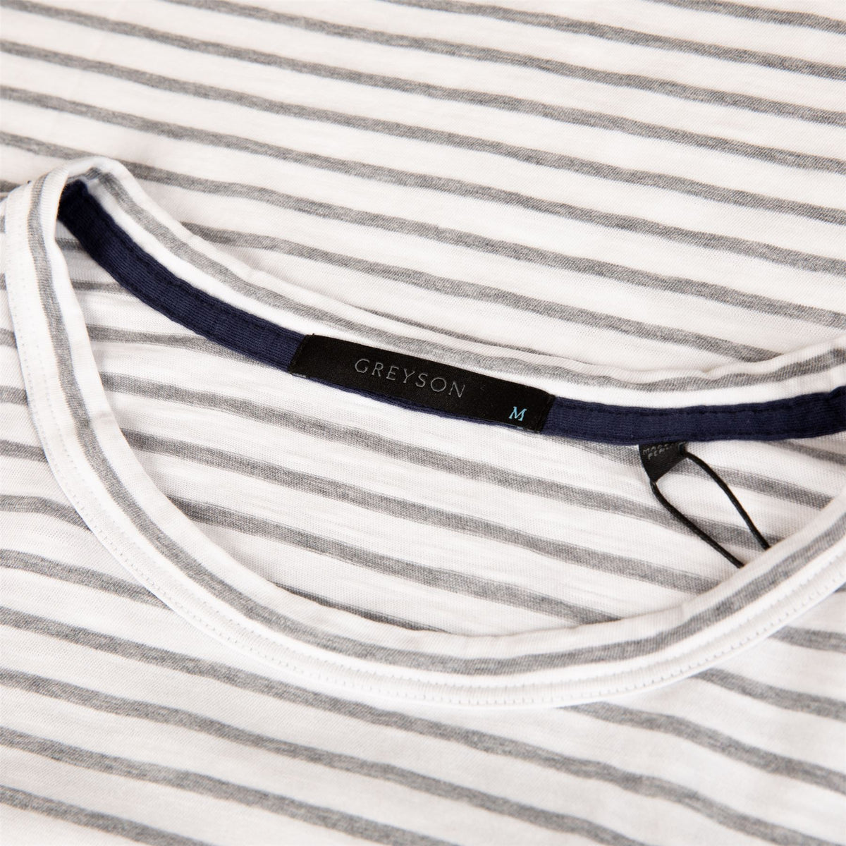 Alpha Slub Striped Tee Light Gray Heather/Arctic