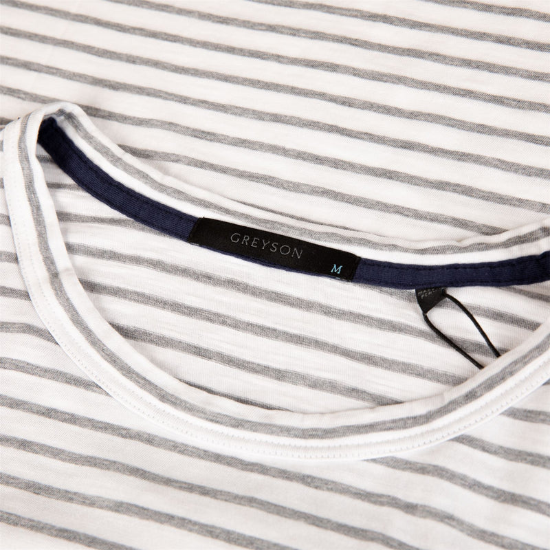Alpha Slub Striped Tee Light Gray Heather/Arctic