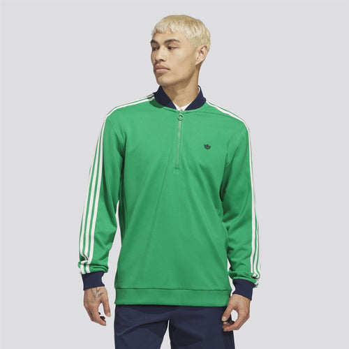 Originals 3-Stripe Quarter Zip Green/Night Indigo