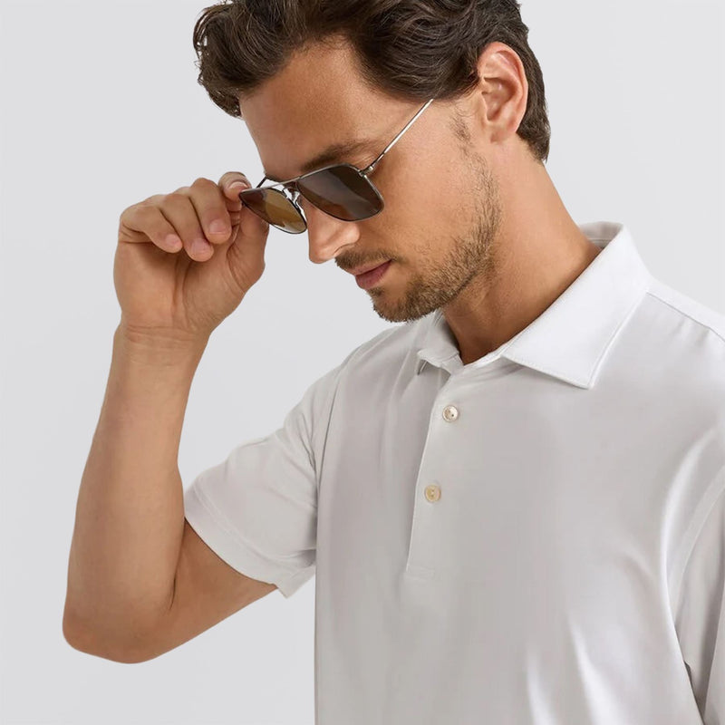 Solid Performance Jersey Polo White