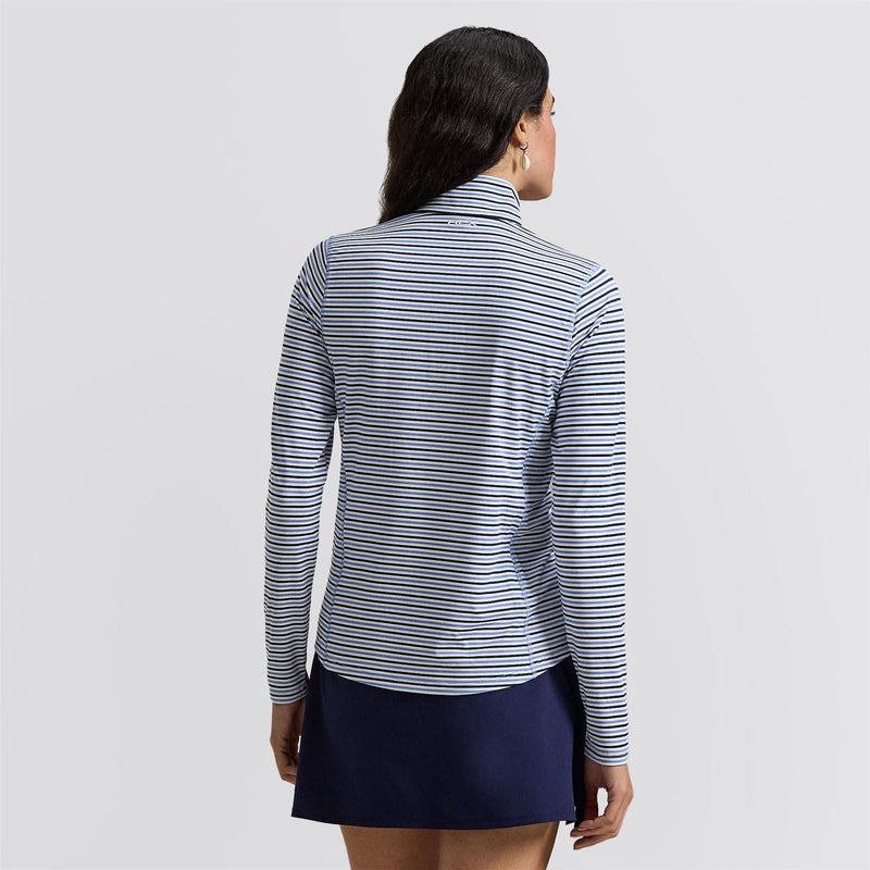RLX Womens Peached Jersey Half Zip Pullover Refined Navy/Ceramic White/Blue Mist