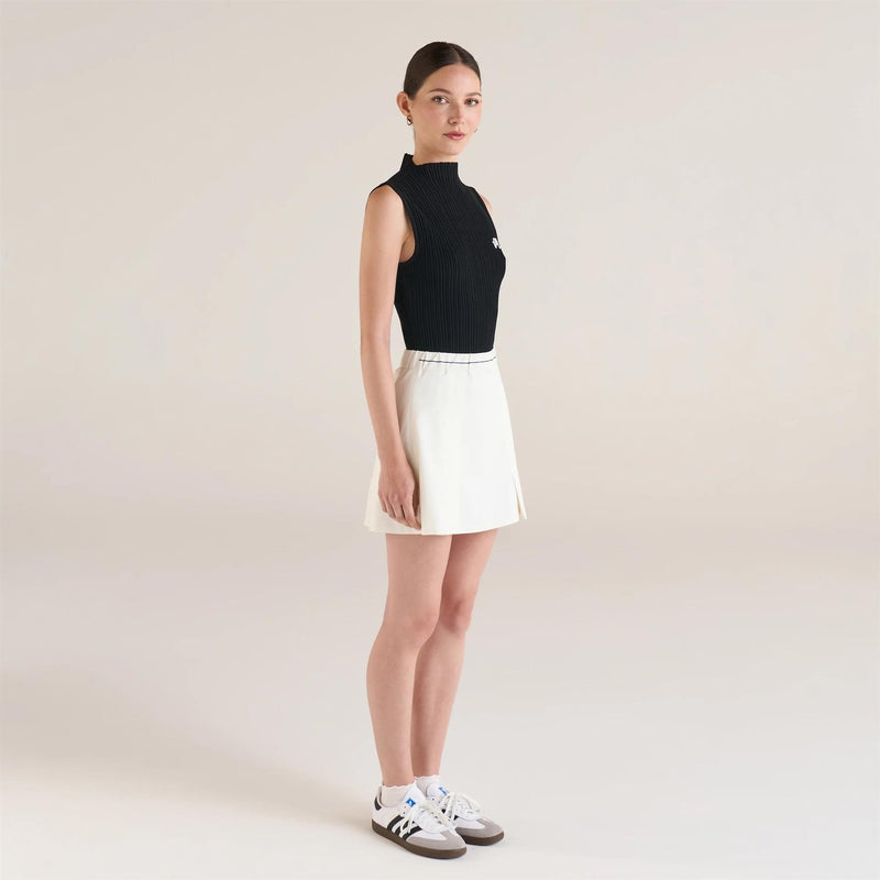 Womens Ace Sleeveless Mockneck II Black/Bone/Snow White