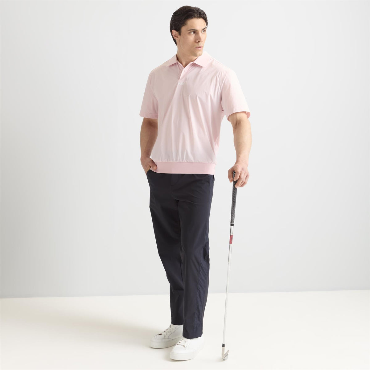 Adrien Woven Polo Shirt Fab Pale Pink