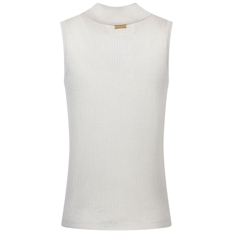 Womens Crochet Sleeveless Top Silver Birch
