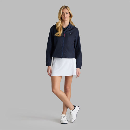 Womens Fine Nylon Full Zip Hoodie Twilight