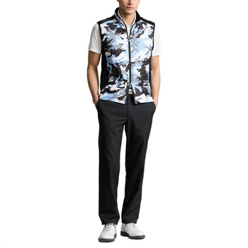 Golf-Camo Hybrid Full Zip Vest Polo Black/Office Blue Driver camo