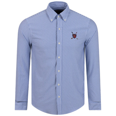 x TRENDYGOLF LS Oxford Sport Shirt Deep Blue/White - SU23