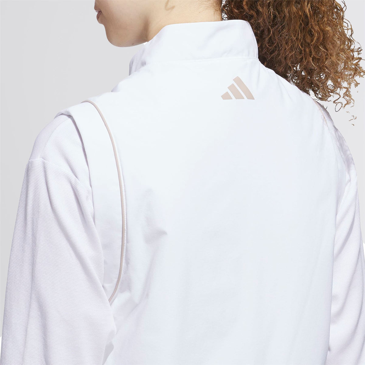 Womens Beyond The Course Twistweave Loose Fit Quarter Zip Vest White