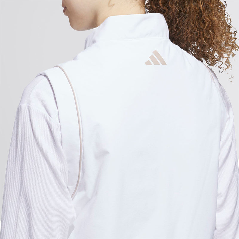 Womens Beyond The Course Twistweave Loose Fit Quarter Zip Vest White