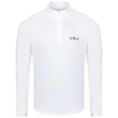 x TRENDYGOLF Skull Golf Logo Italian Tech Melange Raglan Quarter Zip Pullover Snow
