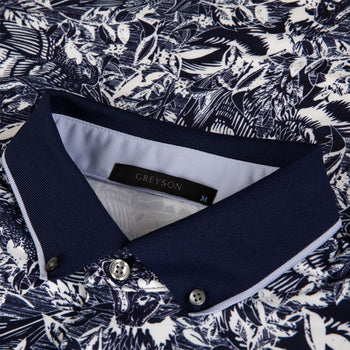 Greyson Stamped Polo Maltese Blue | TRENDYGOLF USA