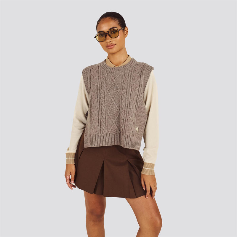 Womens Elspeth Sweater Vest Light Brown