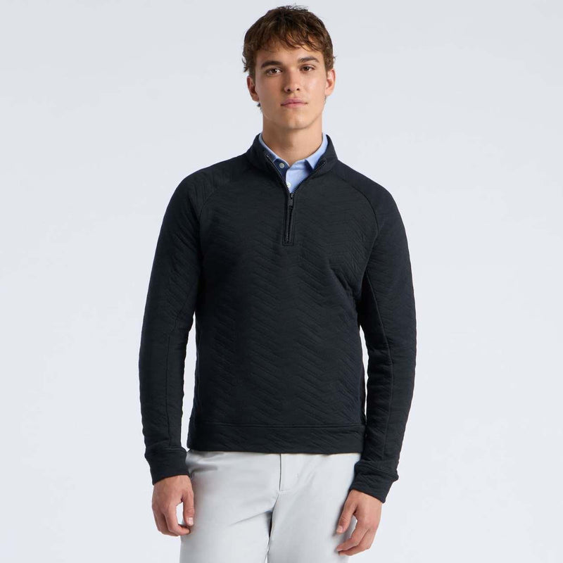 Dunes Cotton Quilted Quarter Zip Onyx