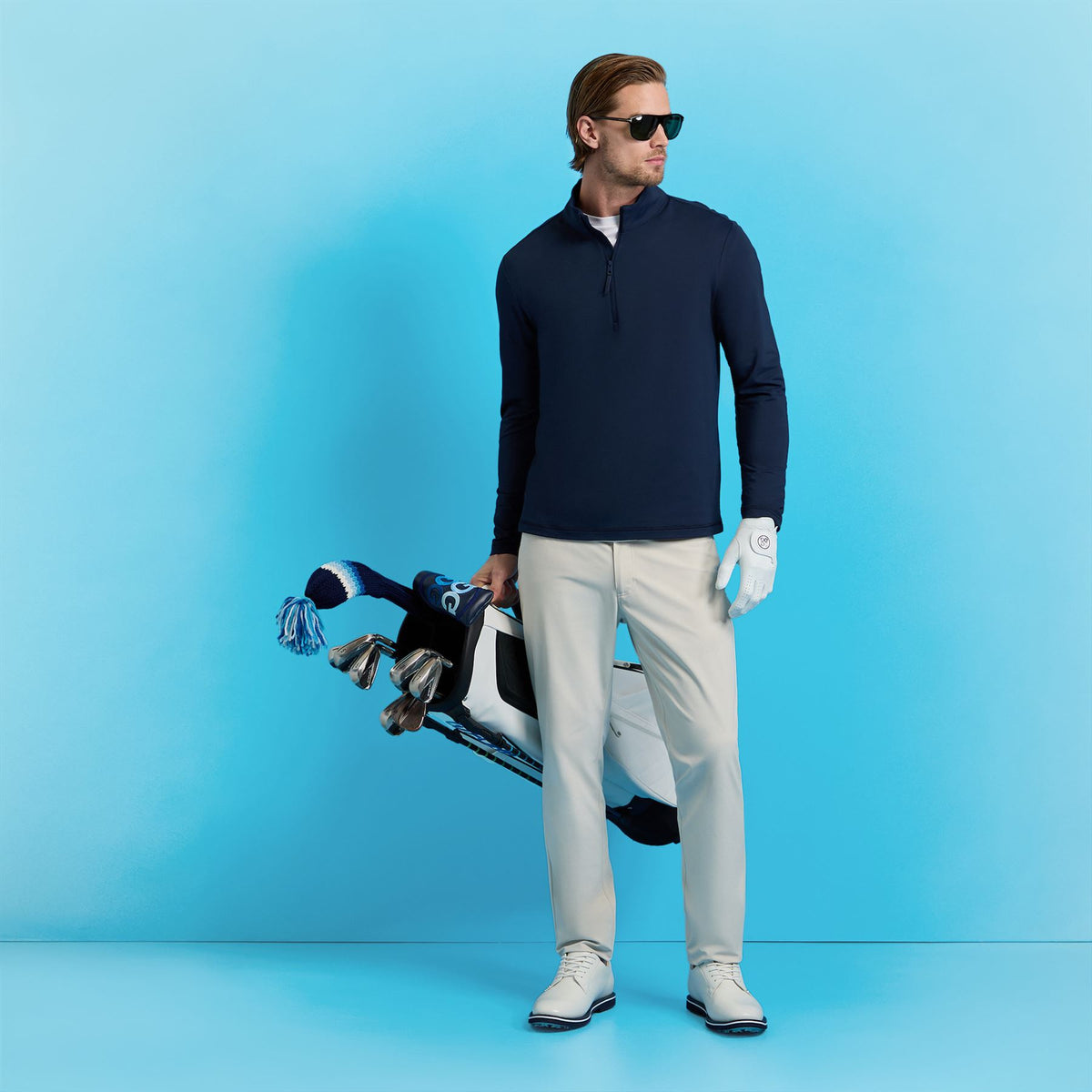 Brushed Back Tech Terry Quarter Zip Twilight