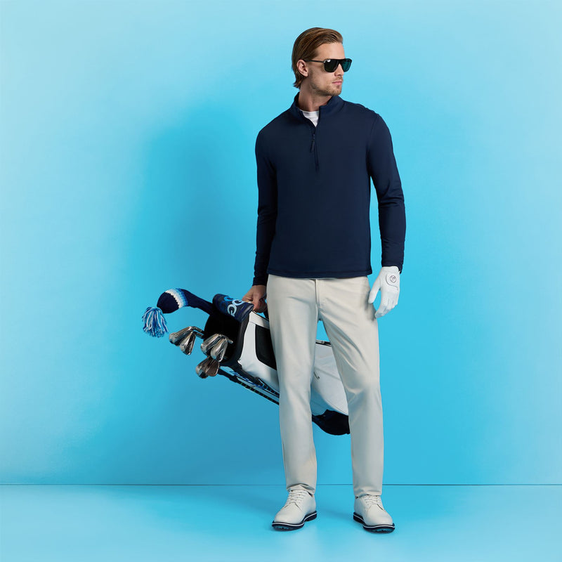 Brushed Back Tech Terry Quarter Zip Twilight