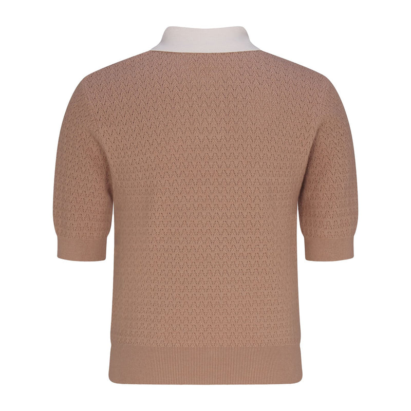 Womens Christy Polo Sand/Pinky White