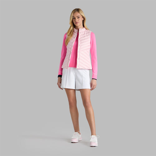 Womens Down Quilted Taffeta Tech Vest Blush