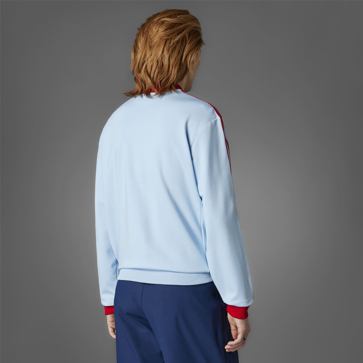 Three Stripes Quarter Zip Clear Sky