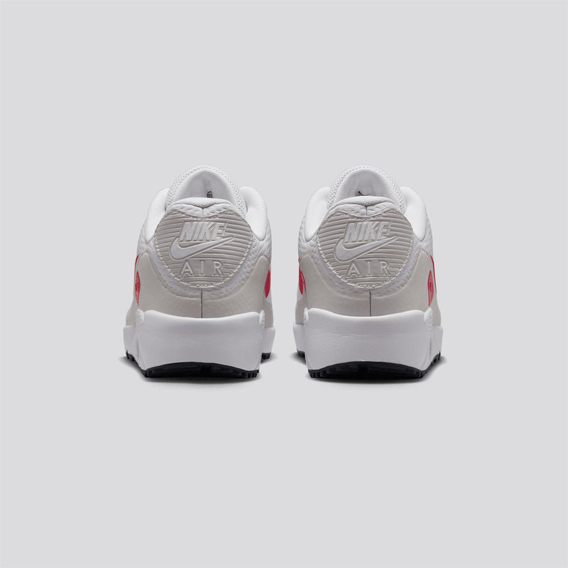 Air Max 90 G Golf Shoes Wht/Fire Red-Lt. Orewood
