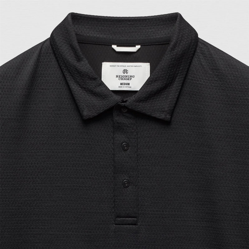 Solotex Mesh Tiebreak Polo Black