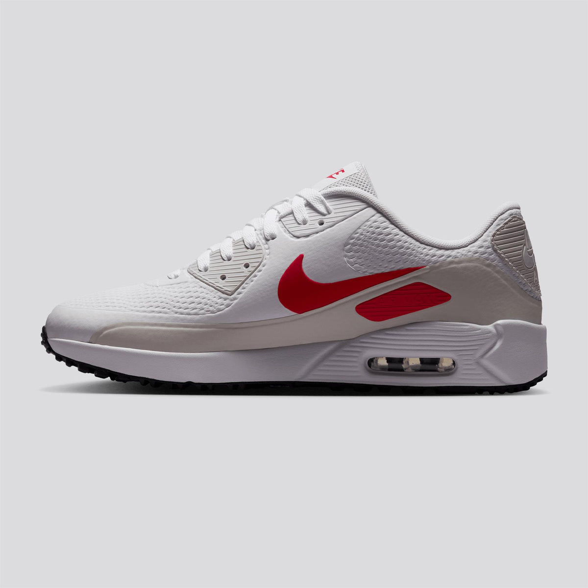 Air Max 90 G Golf Shoes Wht/Fire Red-Lt. Orewood