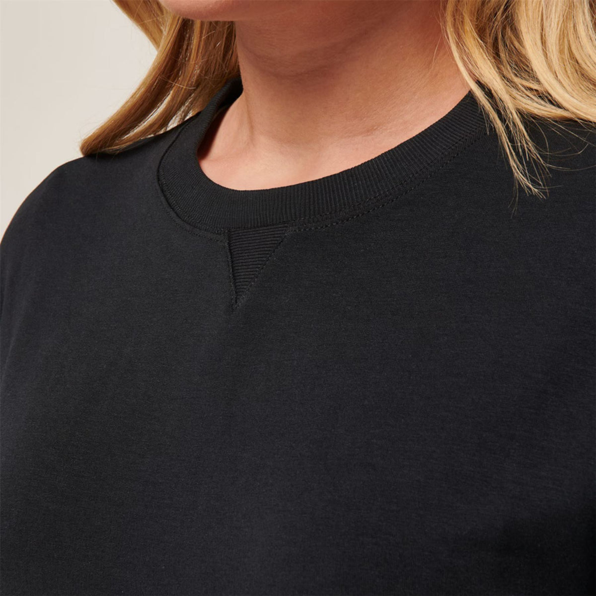 Womens Cloud Terry Crew Knit Black