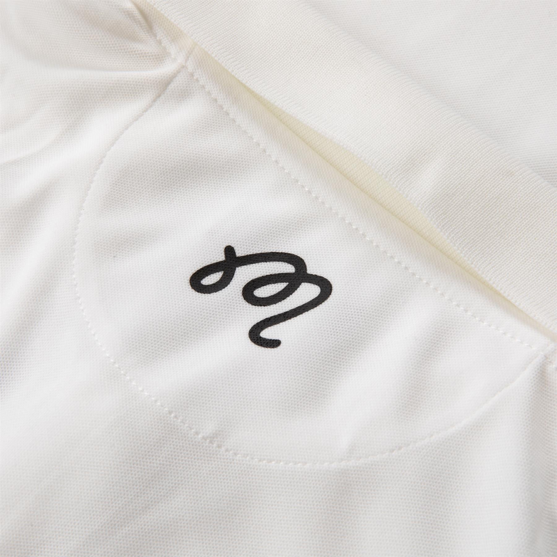 Malbon Golf Evergreen Paneled Performance Pique Polo White/Black