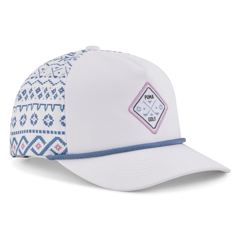 Fair Isle 5 Panel Tech Cap White Glow/Blue Horizon