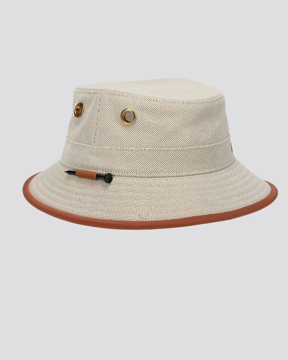 Leather Canvas Bucket Hat Tan