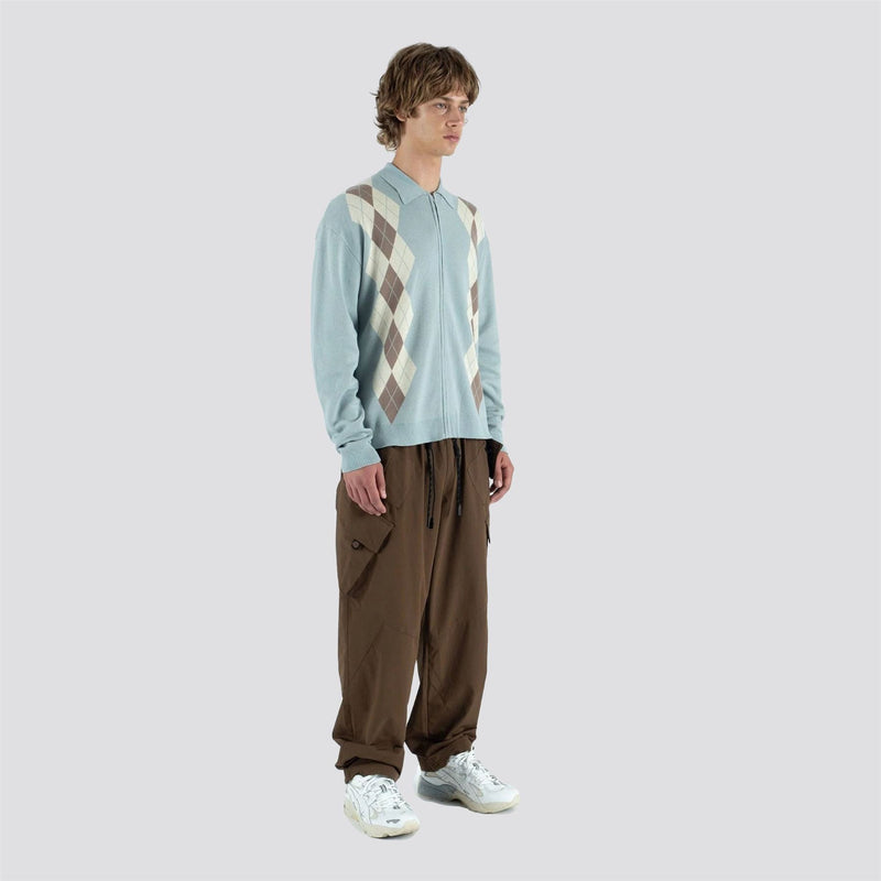 Wright Knitted LS Polo Slate