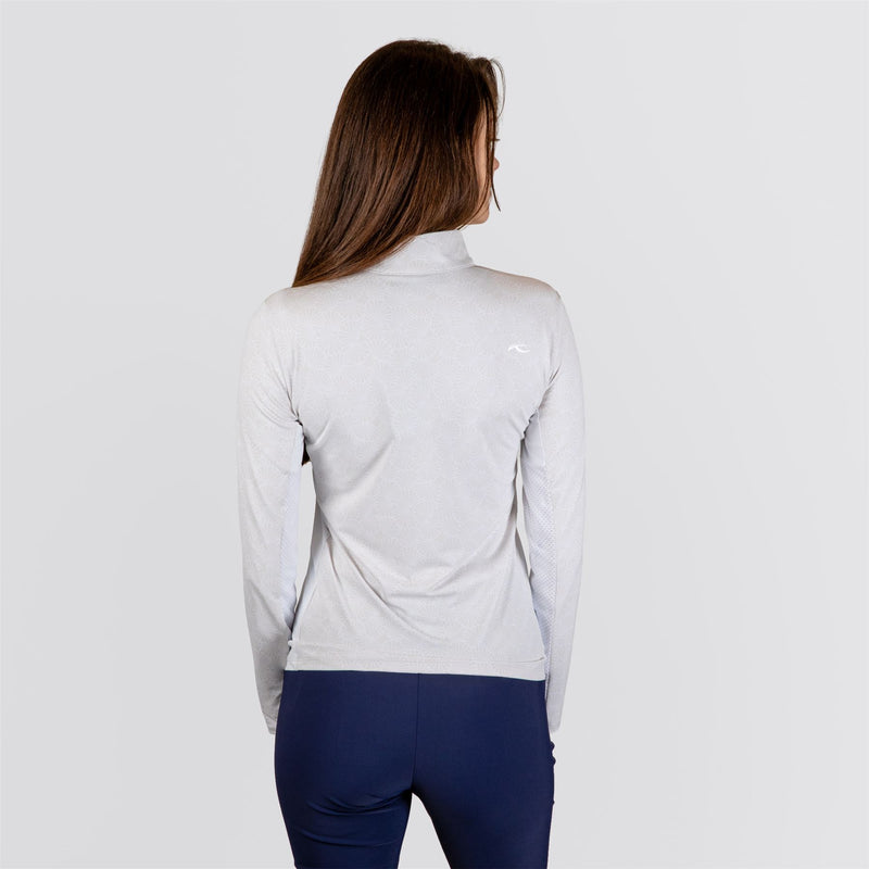 Womens Sunshine Print Half Zip Oyster/White