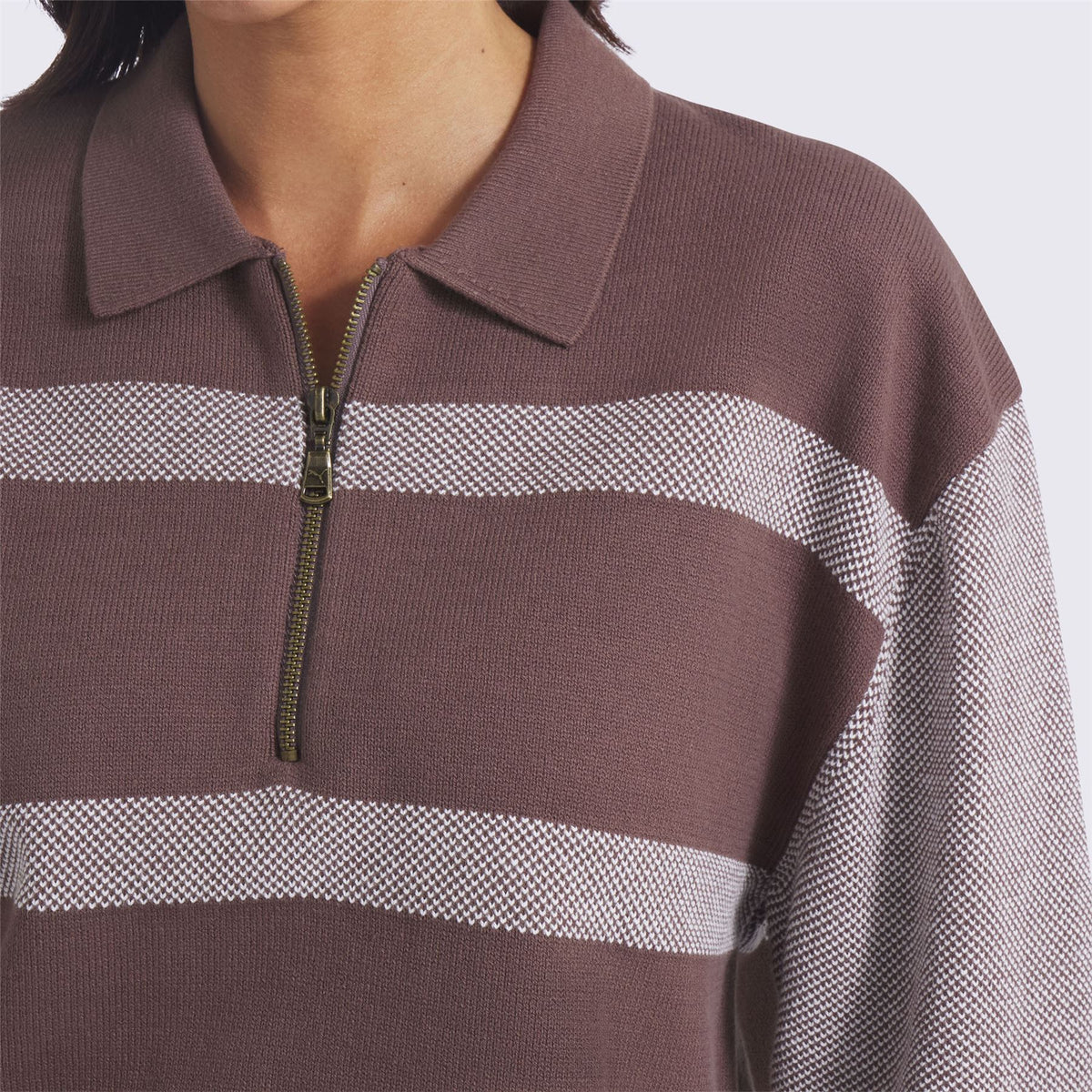 x AP Womens Sweater Collared Quarter Zip Flat Bronze