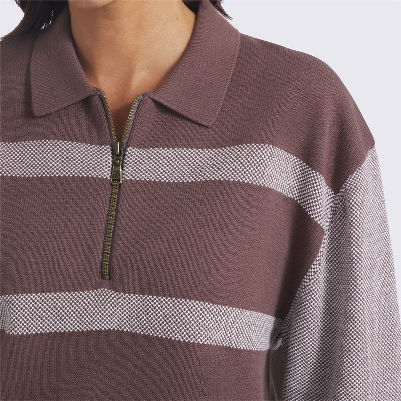 x AP Womens Sweater Collared Quarter Zip Flat Bronze
