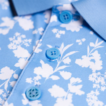 Blossom Rib Collar Polo Cielo