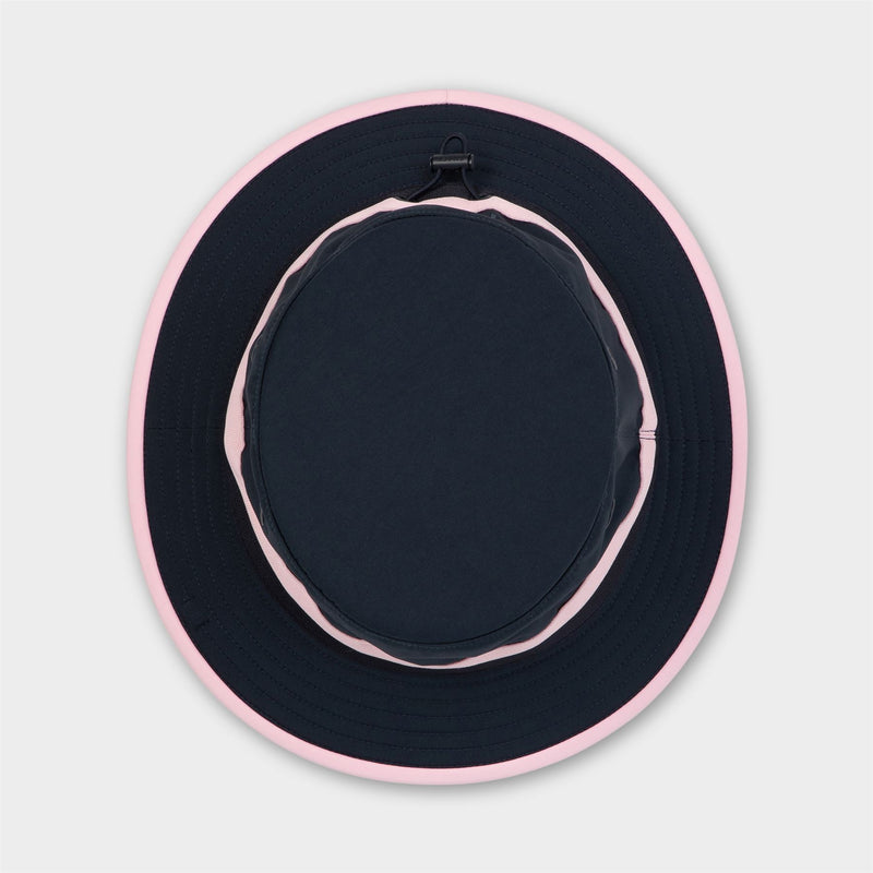 Ribbon Bucket Hat Dark Navy/Pink Stripe
