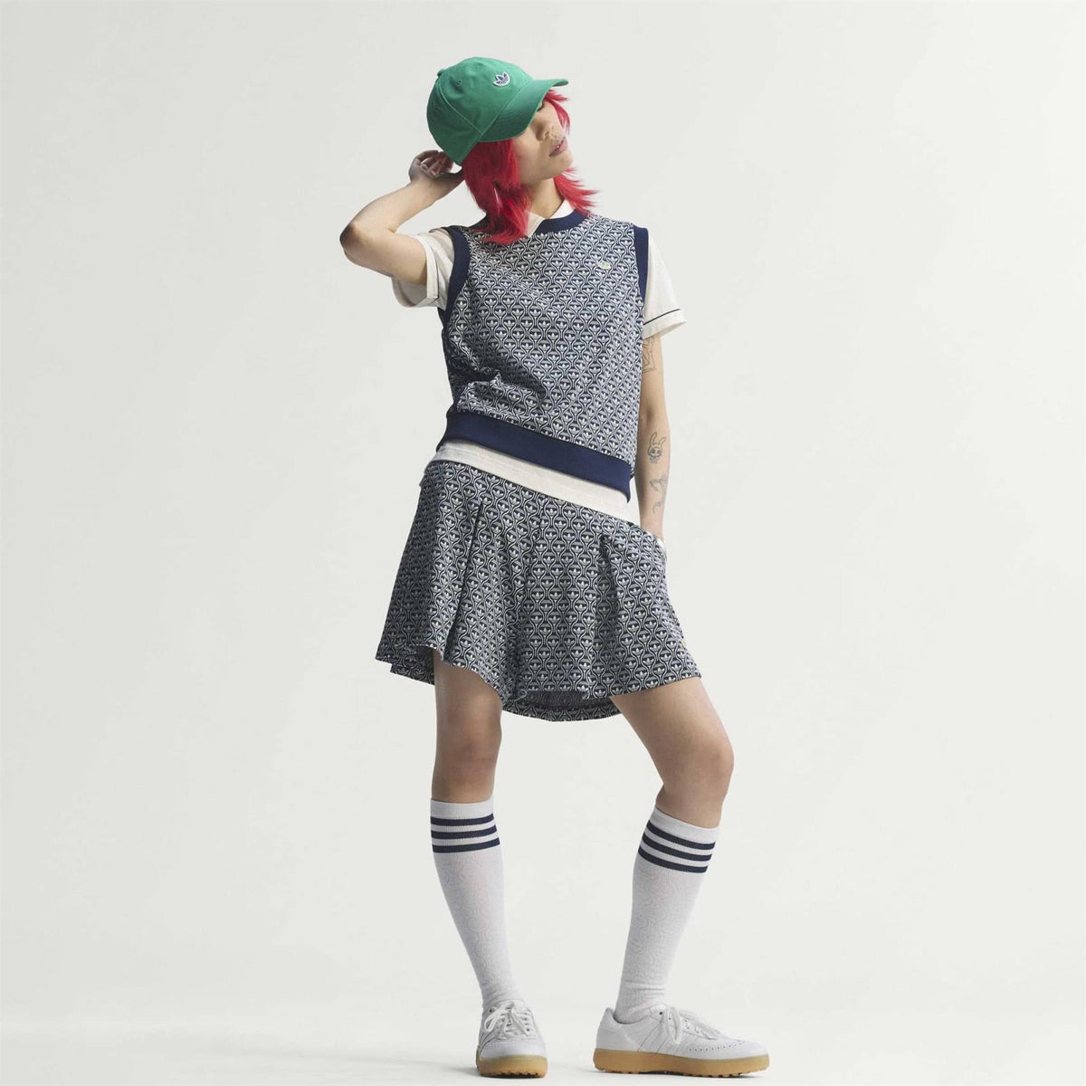 Womens Originals All Over Skort Night Indigo/Chalk White
