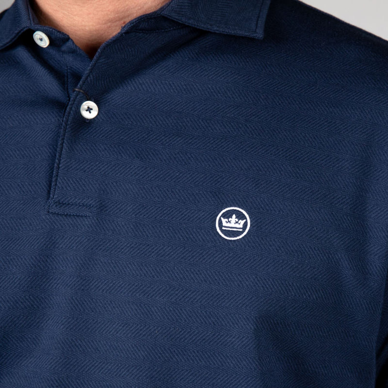 Excursionist Flex Herringbone Knit Polo Navy
