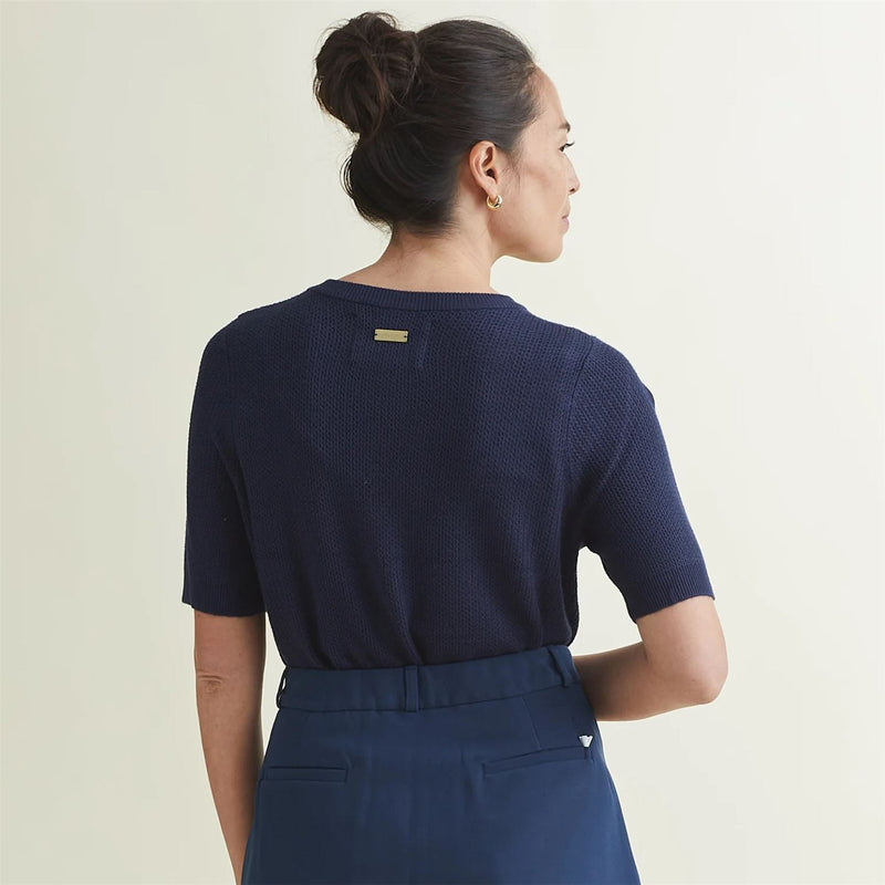Womens Crochet SS Cardigan Dress Blues