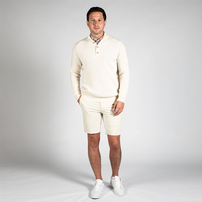 Brant Button Mock Neck Sweater Winter Ivory