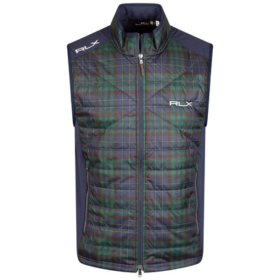 Performance Wool Quilted FZ Vest Plaid Refined Navy/Clubhouse Plaid - AW23