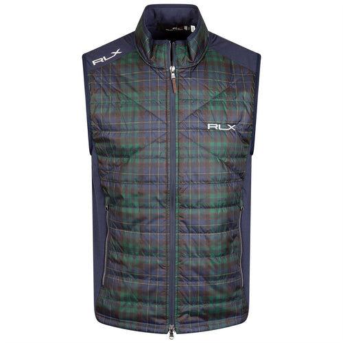 Performance Wool Quilted FZ Vest Plaid Refined Navy/Clubhouse Plaid - AW23