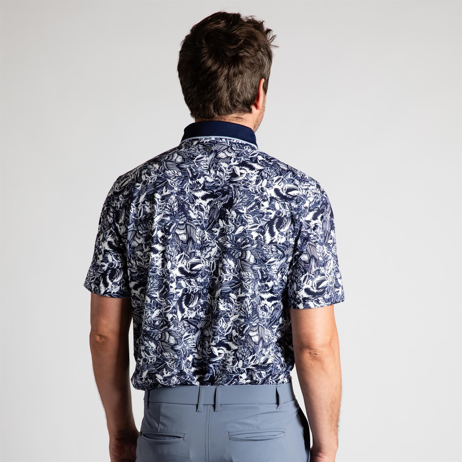 Greyson Stamped Polo Maltese Blue | TRENDYGOLF USA
