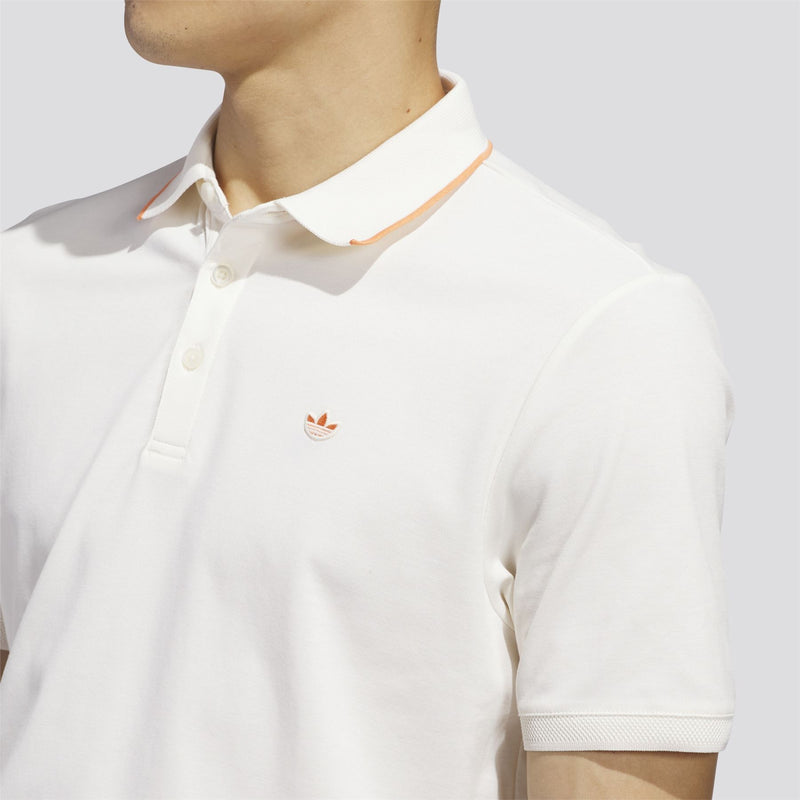 Originals Twistknit Trefoil Polo Chalk White/Dusky Orange