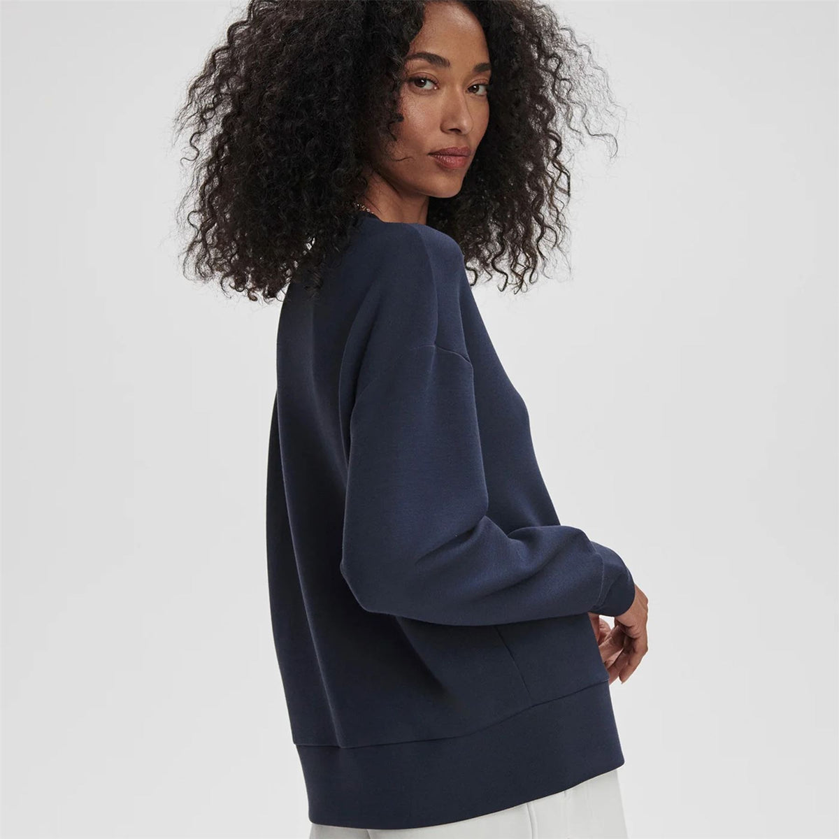Womens Rasco Namesake Sweat Navy/White