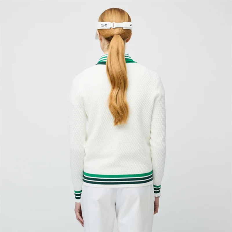 Womens Sport V-Neck Sweater White/Sport Green