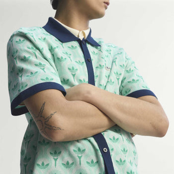adidas Golf Originals Originals Knit Polo White/Clear Mint/Court