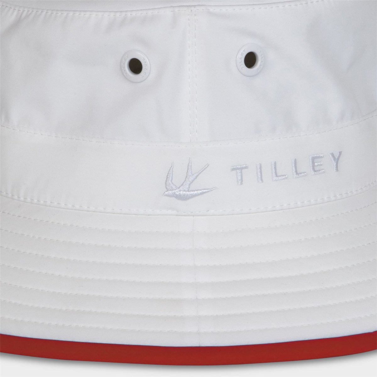Tilley Wide Brim Bucket Hat White/Sport Red