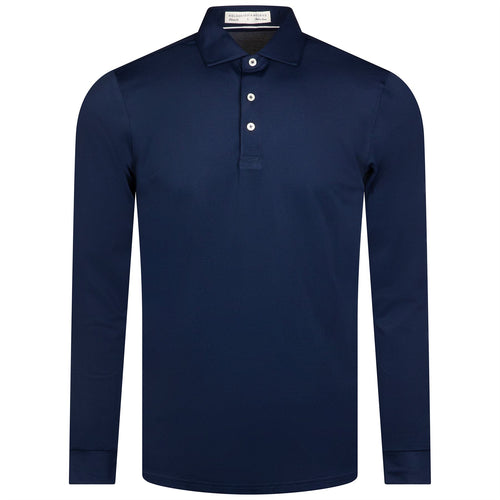 The Abbott LS Poly Knit Polo Navy - SS24