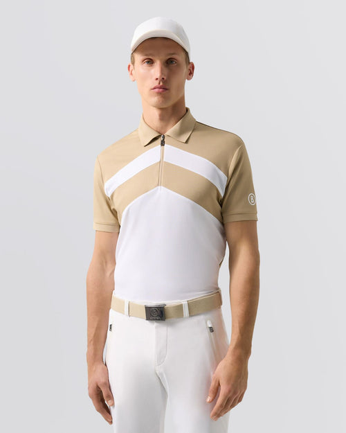 Cuno Zip Polo Shirt Light Almond