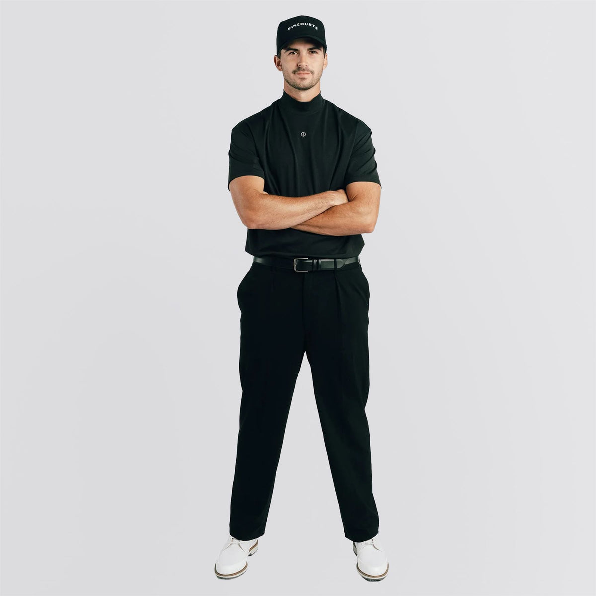 Chaperone Mock-Neck Polo Black